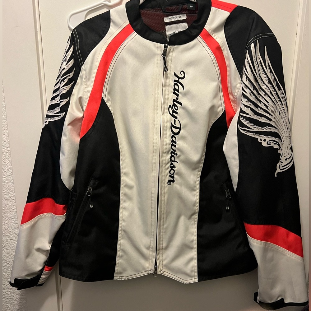 Harley Davidson riding jacket.